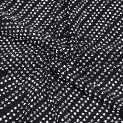 Image of PORRCEY Women's Sexy Elegant Rhinestone Bodycon Dress Hot Drilling Clubwear