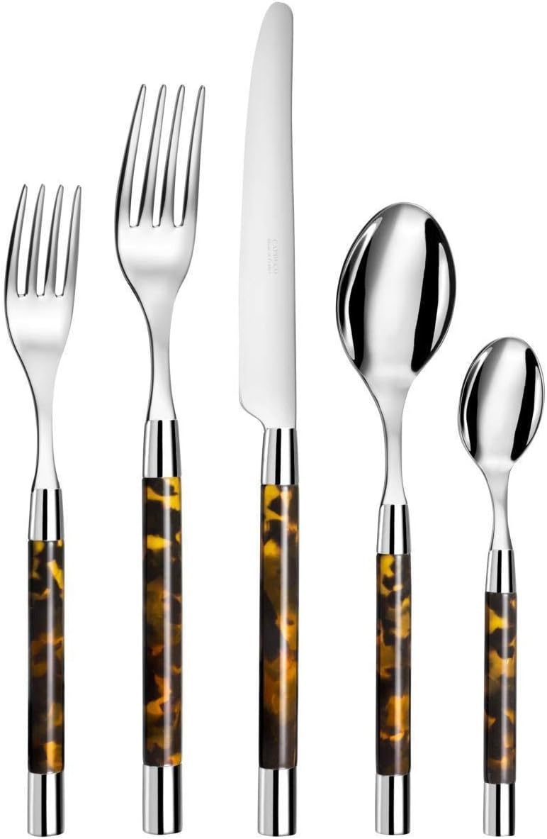 Capdeco Conty Tortoise 5 Piece Flatware Set Serving Sets