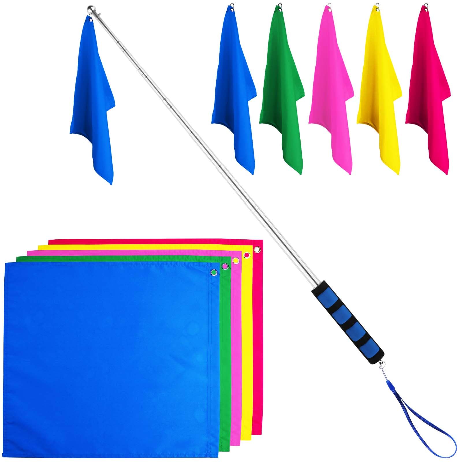 5uds Horse Training Flag, Bandera de Entrenamiento con 1,6m Mástil Telescópico Equipo Entrenamiento Caballos Mástiles de Bandera Telescópicos Bandera Caballos Banderas Entrenamiento Ecuestre