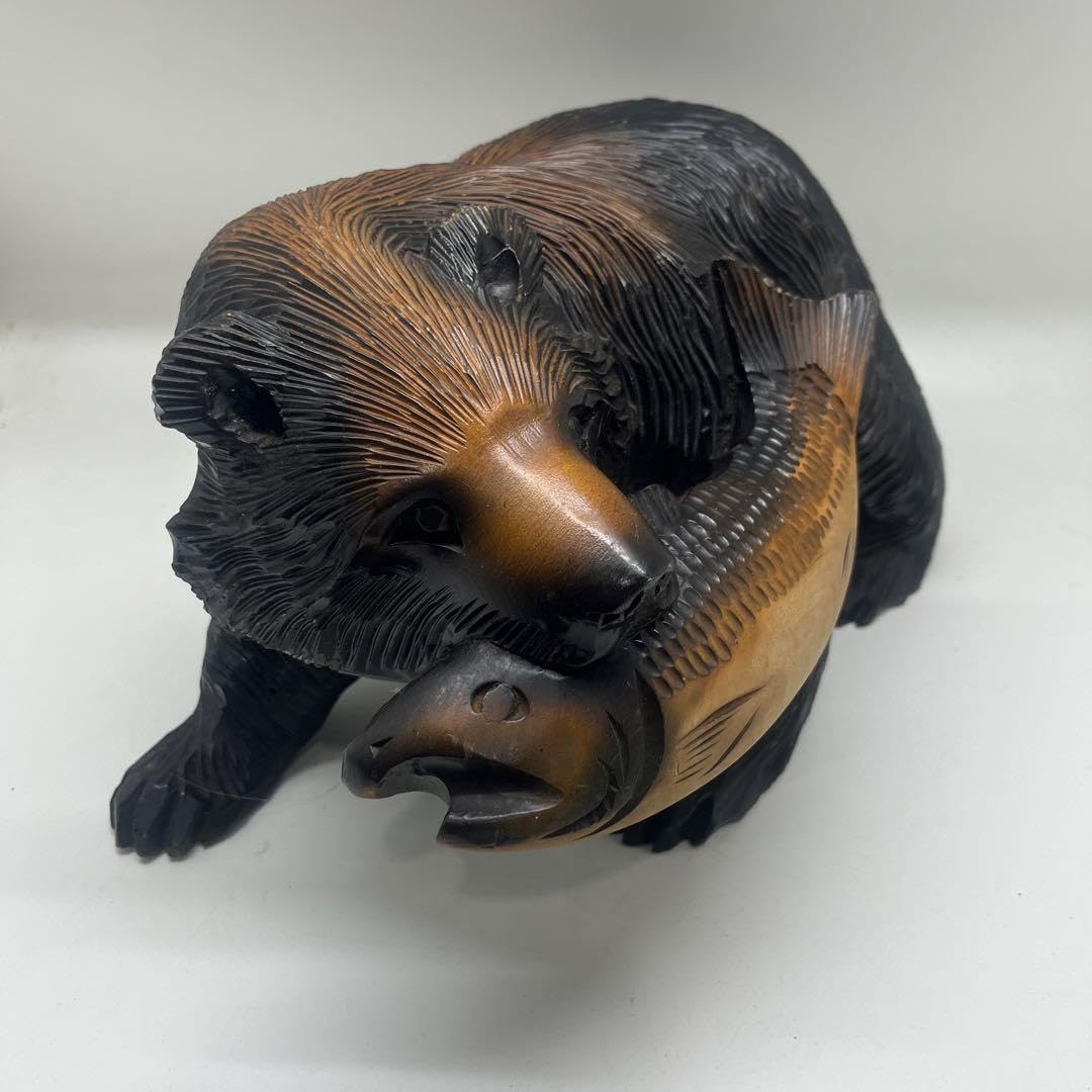 良品　北海道　木彫り　熊　銘あり　政広作　レア！ Amazon.co.jp: 良品 北海道 木彫り 熊 銘あり 政広作 レア