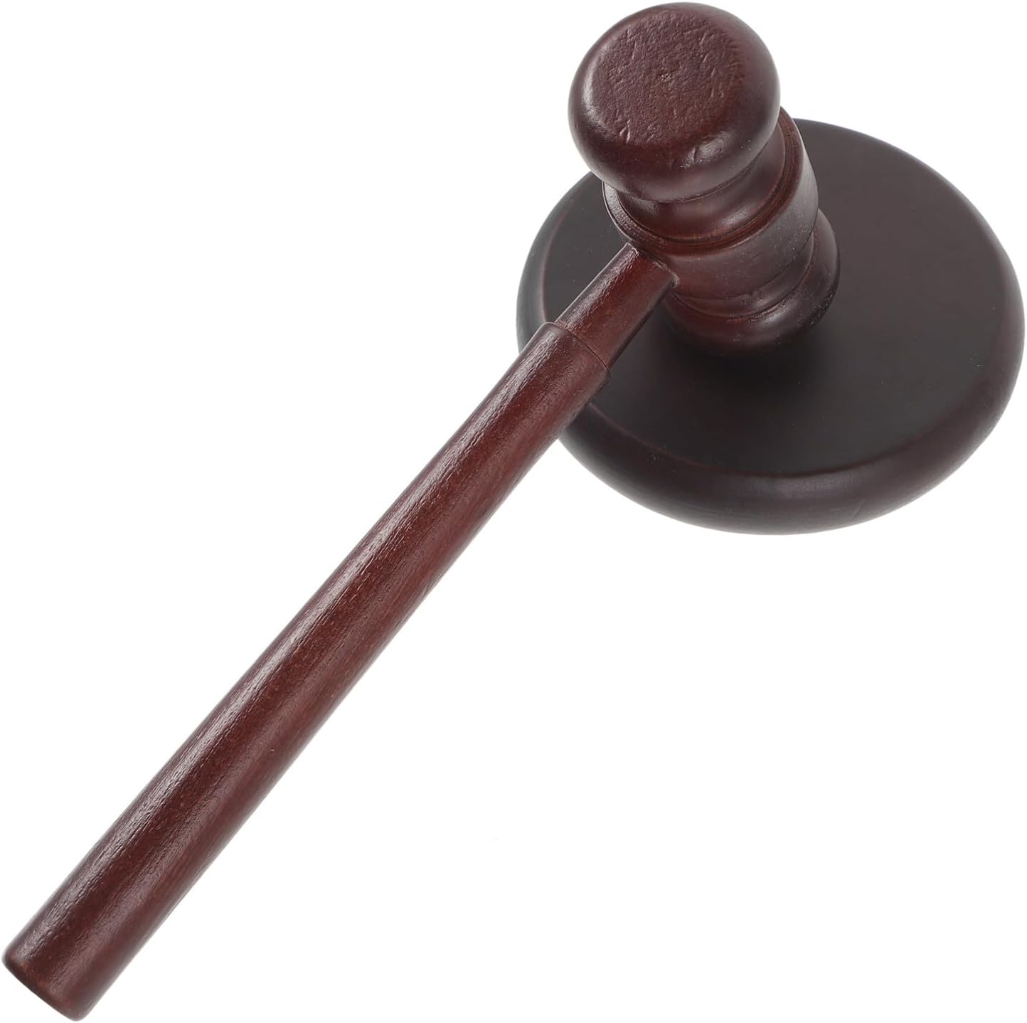 Wooden Judge Gavel and Sound Block Set, Dark Brown Courtroom Hammer with Base for Kids Role Play, Auction Sale, and Educational Games