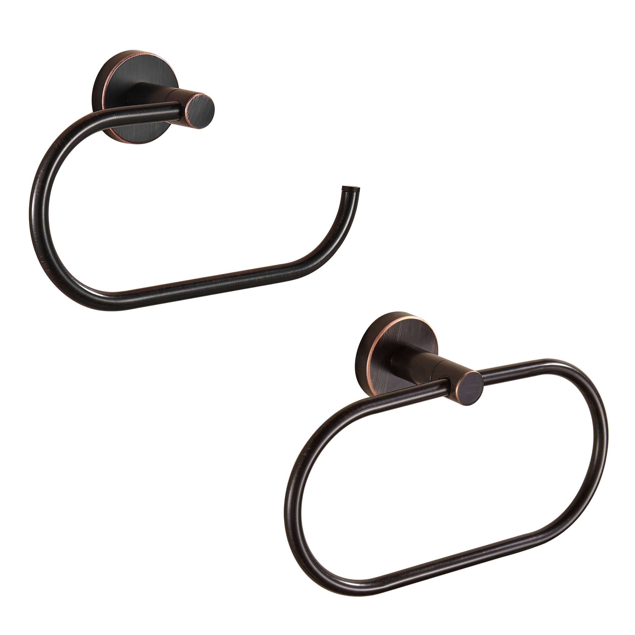 BigBig Home Bronze Toilet Paper Holder, Bathroom Towel Ring Oil Rubbed, Wall Mounted Toilet Roll Holder Hand Towel Holder Farmhouse Rustic ORB