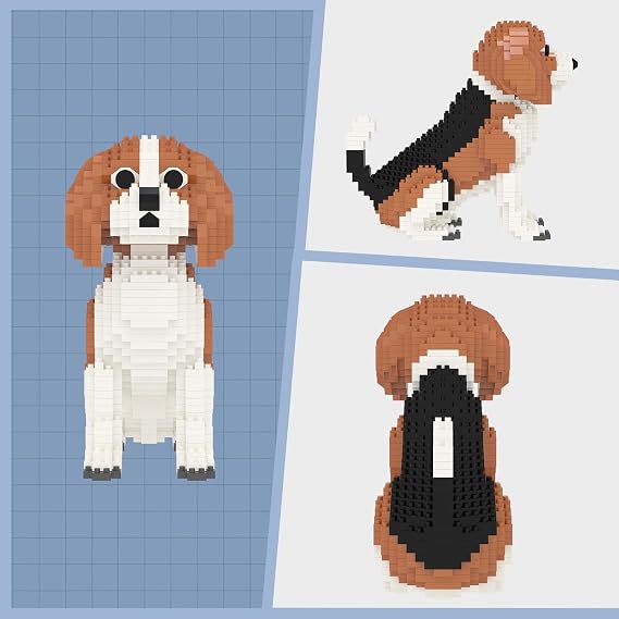 Larcele Micro Building Blocks Set, DIY Mini Building Toy Bricks for Age over 12 Years, 964 Pieces KLJM-02 (Beagle)