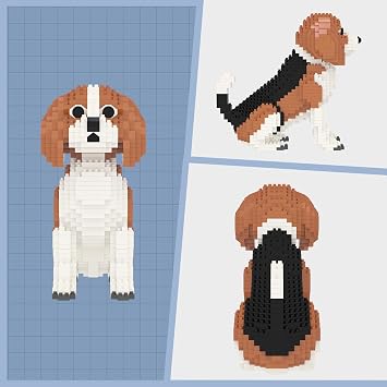 Larcele Micro Building Blocks Set, DIY Mini Building Toy Bricks for Age over 12 Years, 964 Pieces KLJM-02 (Beagle)