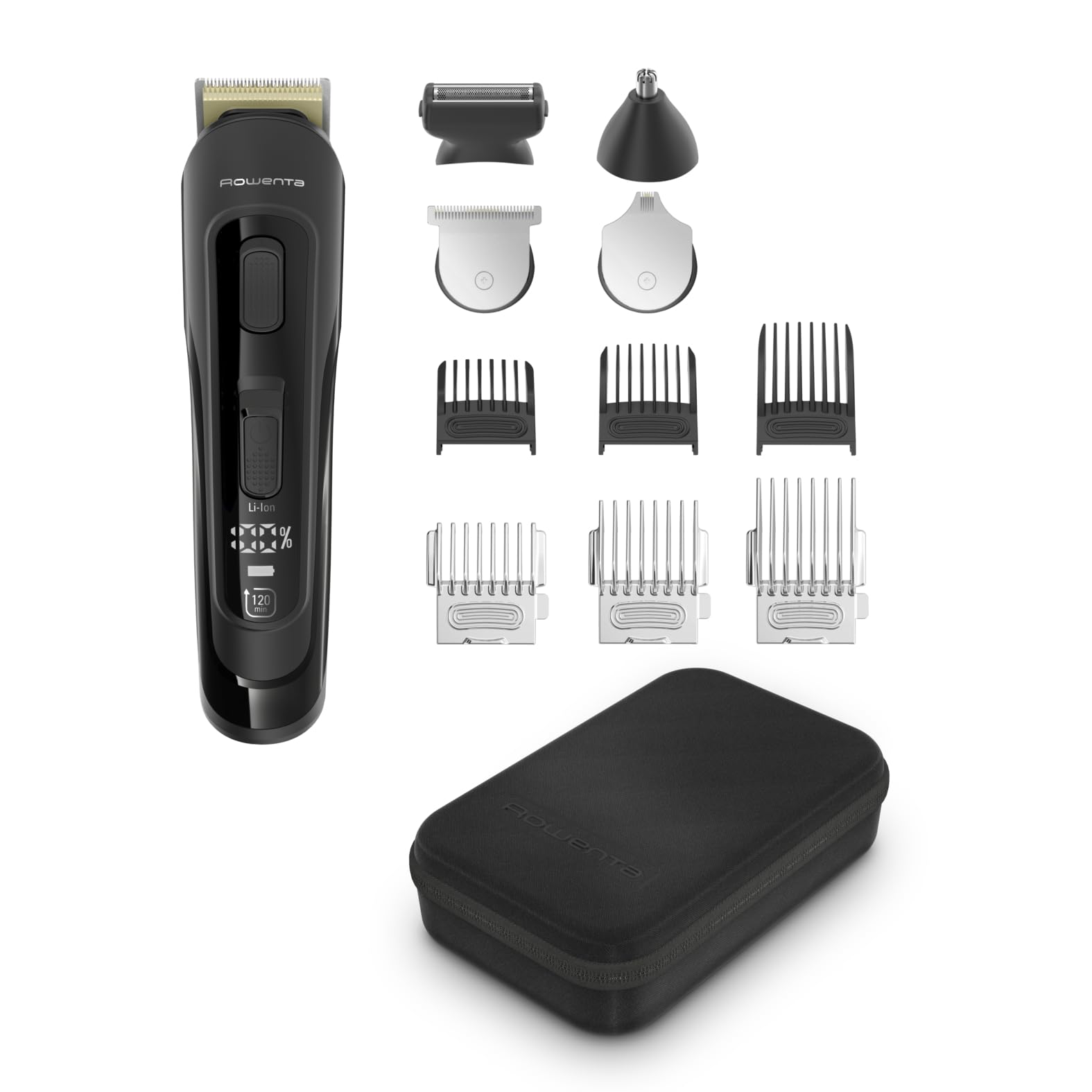 Rowenta TN9461 Selectium Xpert, Regolabarba Multifunzione, 12 in 1, Lame in Acciaio Inossidabile con Rivestimento in Titanio, 32 regolazioni, autonomia 120 minuti Vanity Anti-shock