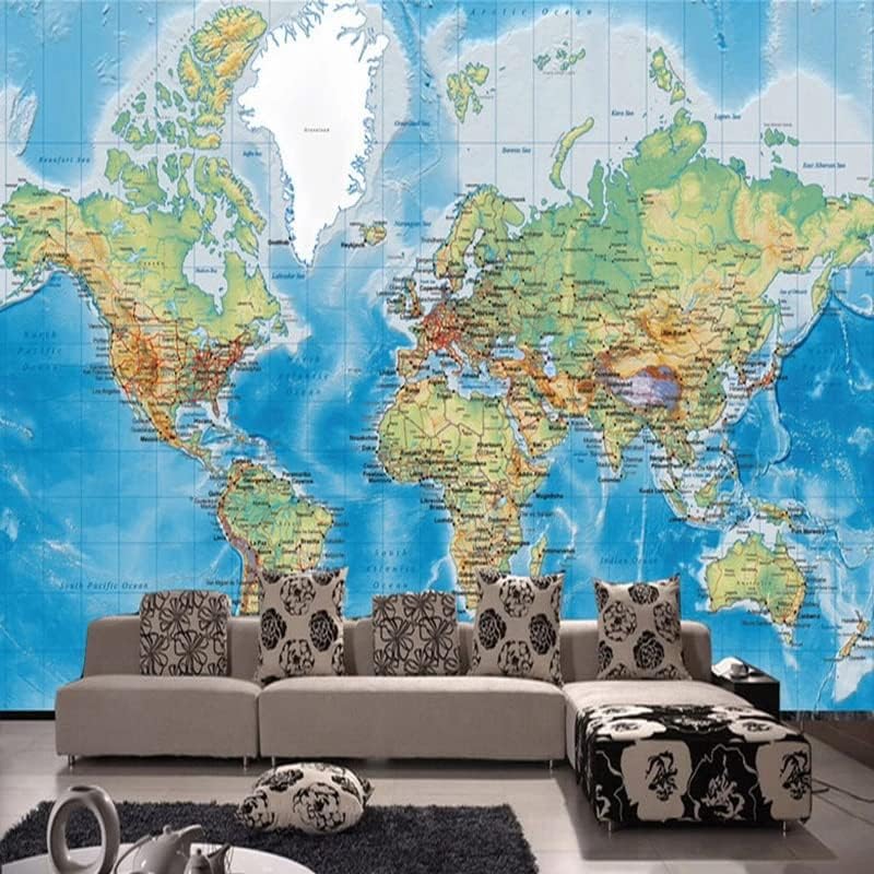 Miniatura 1 de Murales de pared de tamaño personalizado, mapa del mundo HD, murales de pared autoadhesivos extraíbles para despegar y pegar, papel tapiz
