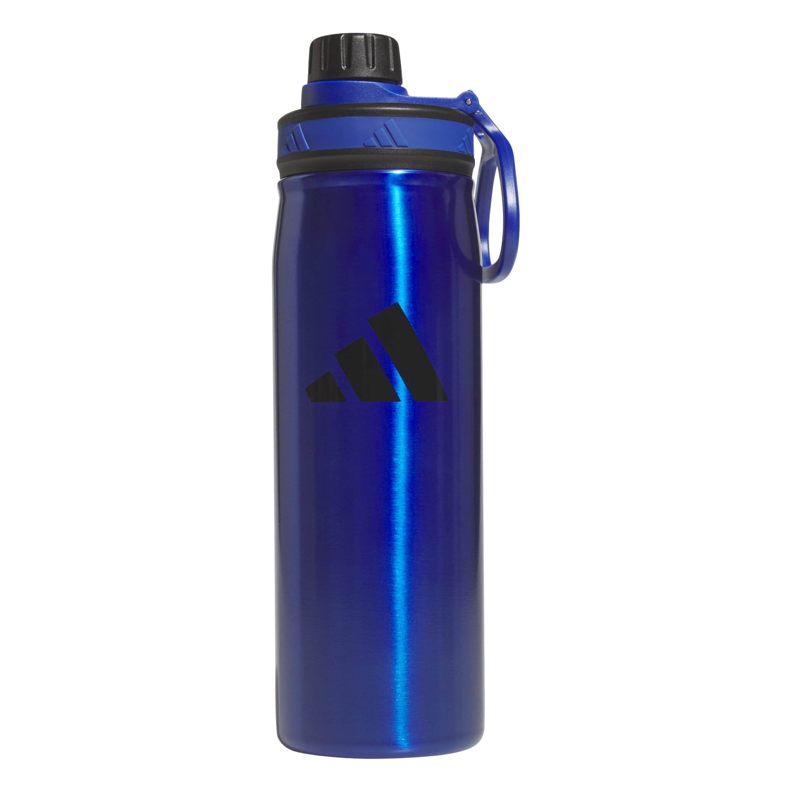 adidas 20 oz Stainless Steel Water Bottle, Insulated Double-Walled 18/8 Metal, Men, Women, Girls and Boys, Team Royal Blue/Black, 20 Ounces