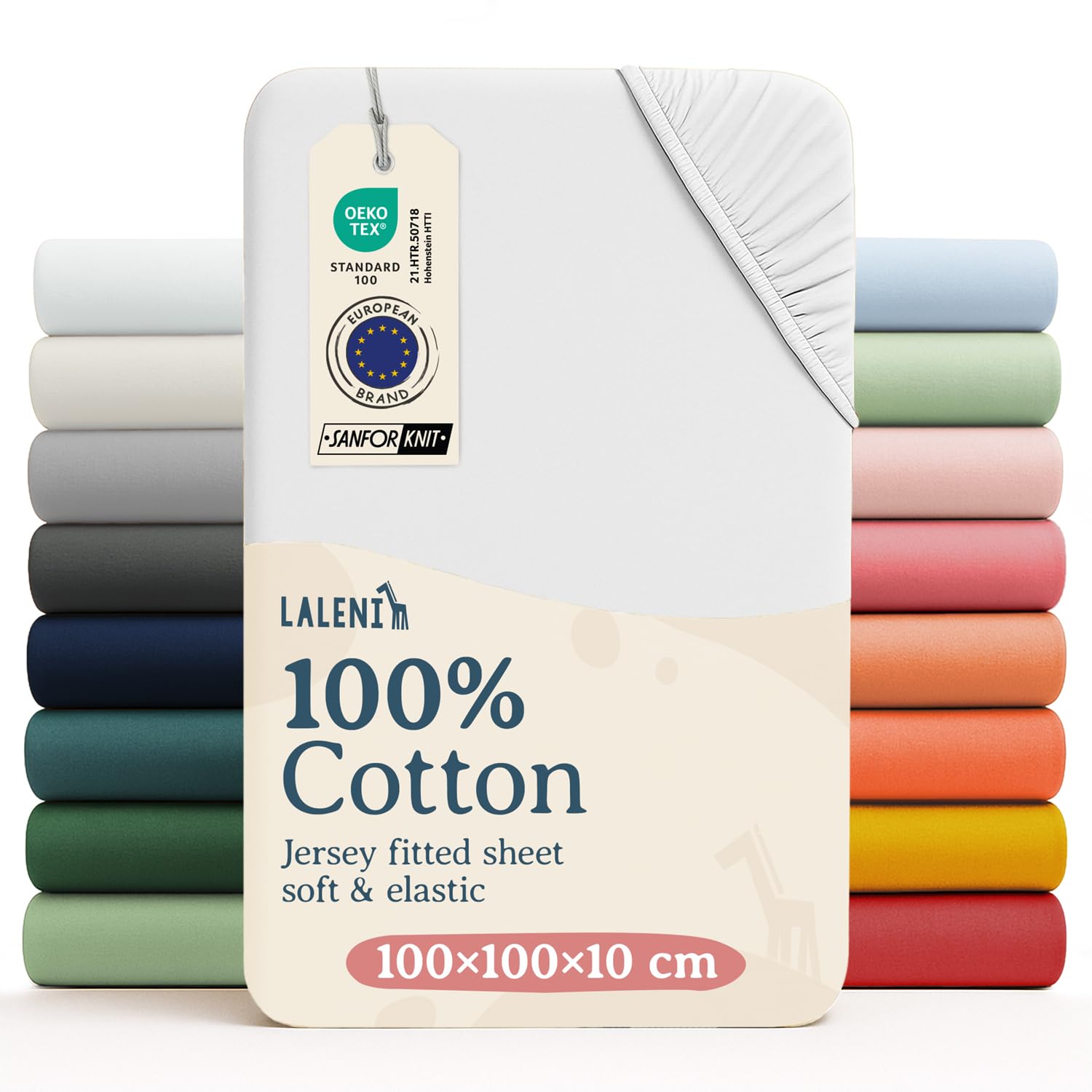 Laleni White Cot Bed Sheets 100 X 100 Cm, Oeko-Tex Certified Soft 135 G/M² Cotton Travel Cot Sheets,