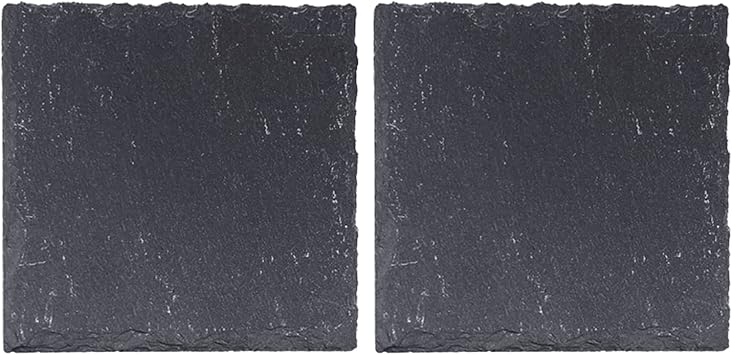 Lezevn 2Pcs Slate Reptile Basking Platform Tortoise Rock Plate Feeding Food Bowl Dish Feeding Slate Grinding Nail Landscape Habitat Decor