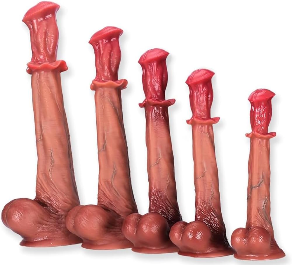 Huge Horse Dildo, 17.7 Inch Long Animal Dildos Thick Cock Real Skin Dual Density Silicone Dildo with Strong Suction Cup, Girthy Big Fake Penis G-spot Realistic Dildo Anal Sex Toys for Men Women (XL)
