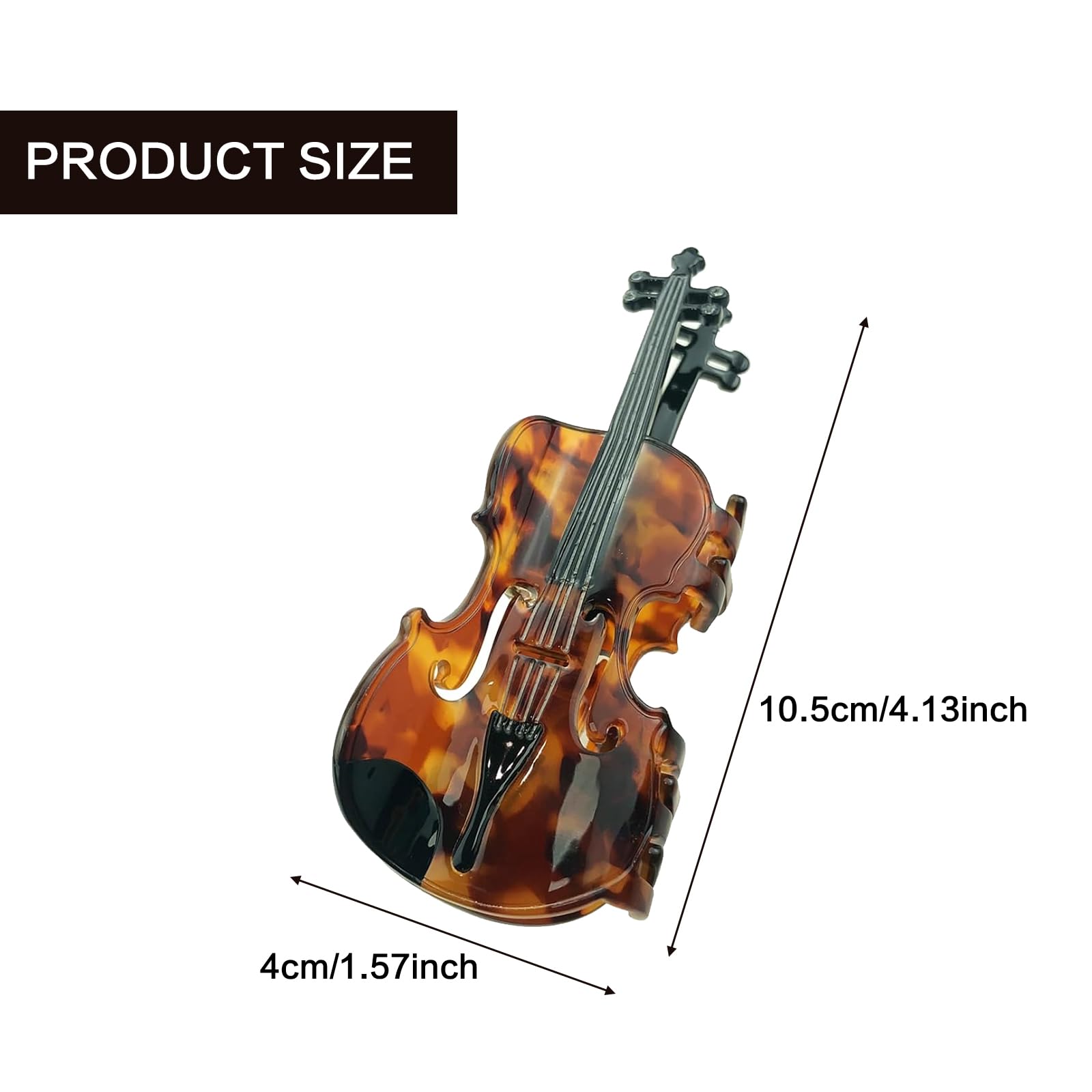 Funny Violin Hair Clip,Novelty Acetate Claw Clips for Women,Music Instrument Tortoiseshell Jaw Clip Barrettes,Elegant Decorative Hair Barrette Accessories,Birthday Holiday Gifts