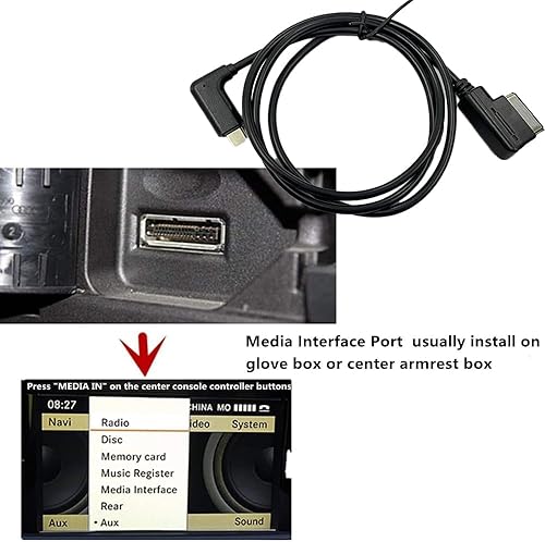 Miniatura 3 de Litematiria - Adaptador auxiliar MDC tipo C, interfaz de audio de música 2 en 1 para automóvil, compatible con Mercedes Benz para 15, 15 Plus, 15