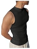 Men's Mock Neck Ribbed Tank Tops Slim Fit Sleeveless Summer Basic Tops