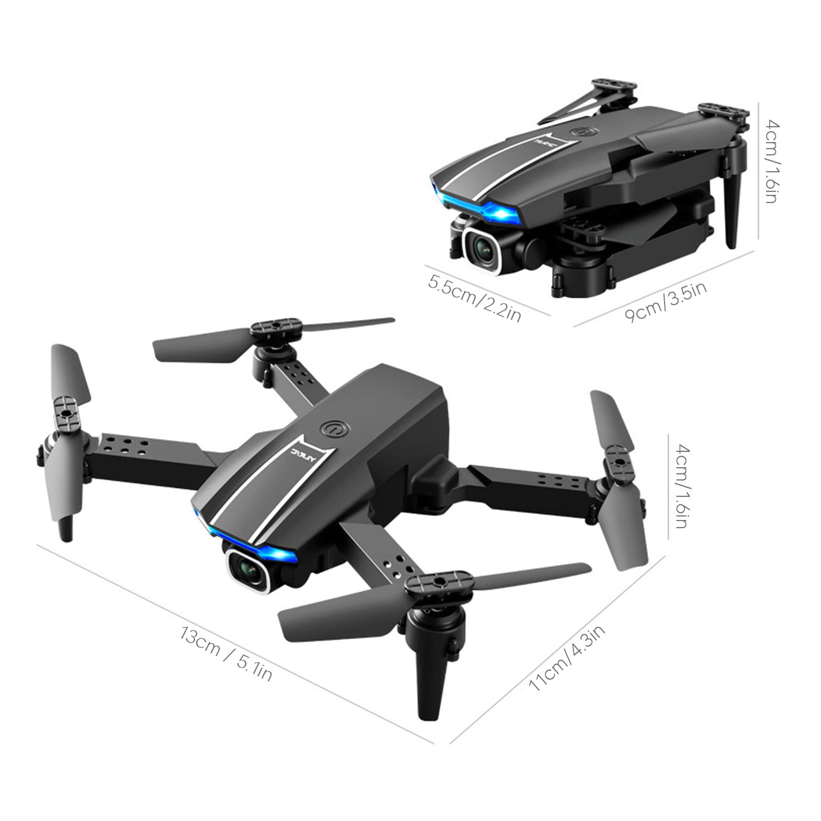 Septpenta Mini Dron dla Dzieci, Składany Mini Dron Z Podwójnym Aparatem 4K HD dla Chłopców I Dziewcząt, Lądowanie Jednym Klawiszem, Utrzymywanie Wysokości, Bateria Litowa 3, 7 V 650 mAh