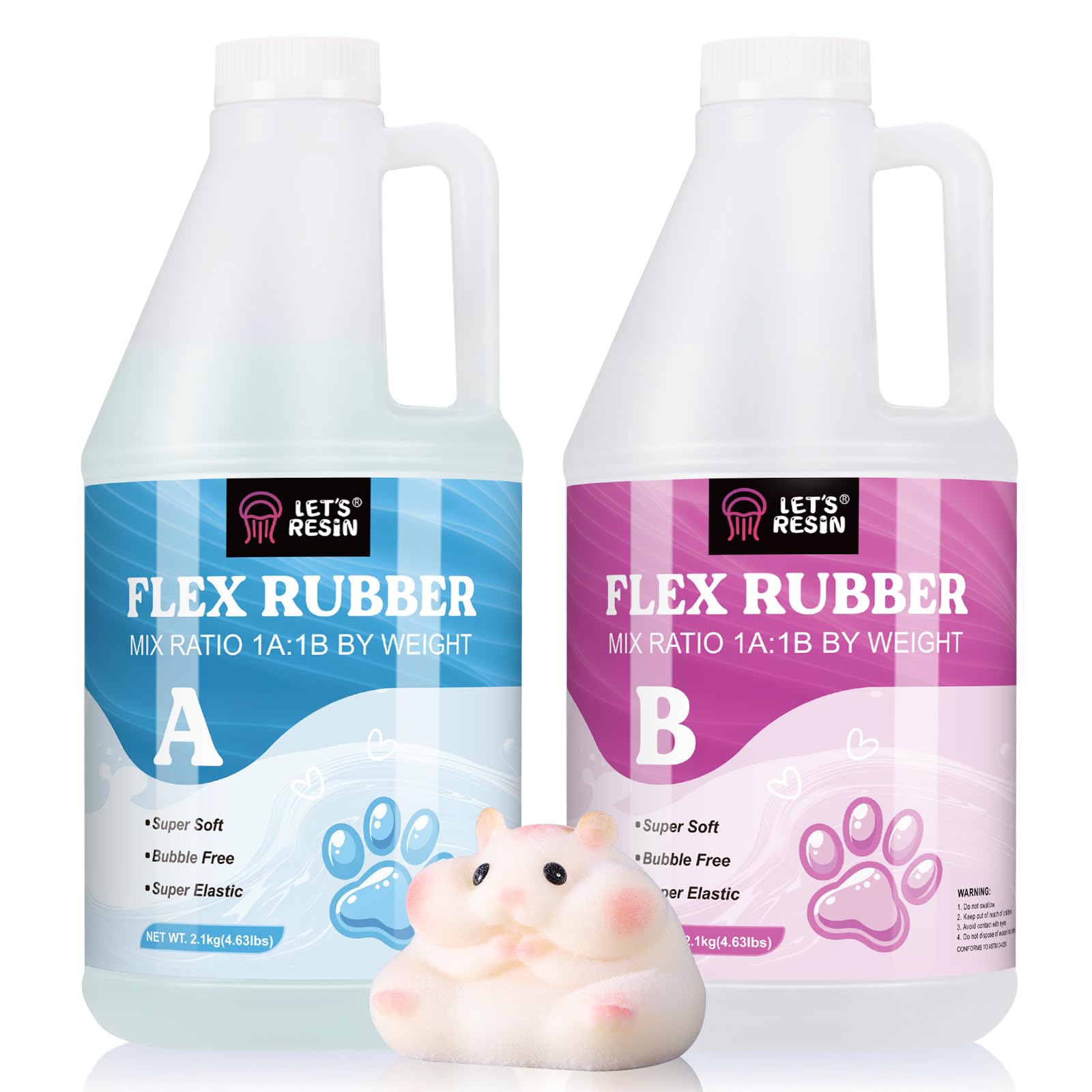 LET'S RESIN Liquid Silicone for Squishy Maker, 140oz Super Soft Flex Rubber for Taba Squishy, Molding Cat's Paw, DIY Decompression Gift