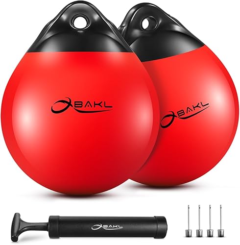 OBAKL Par de bolas de vinilo para boya de barco, 11.4 x 13.8 pulgadas, bola redonda para guardabarros de barco para boya de amarre, boya flotante de