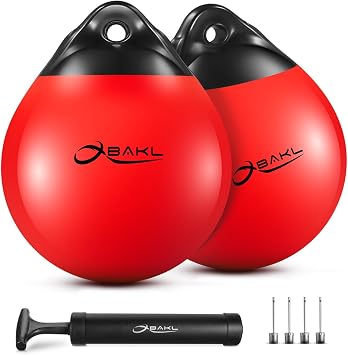 Pair of Vinyl Boat Buoy Balls, 11.4 x 13.8 Inches Round Boat fenders Ball for Boat Mooring Buoys, Anchor Float Buoy and Mooring Fender