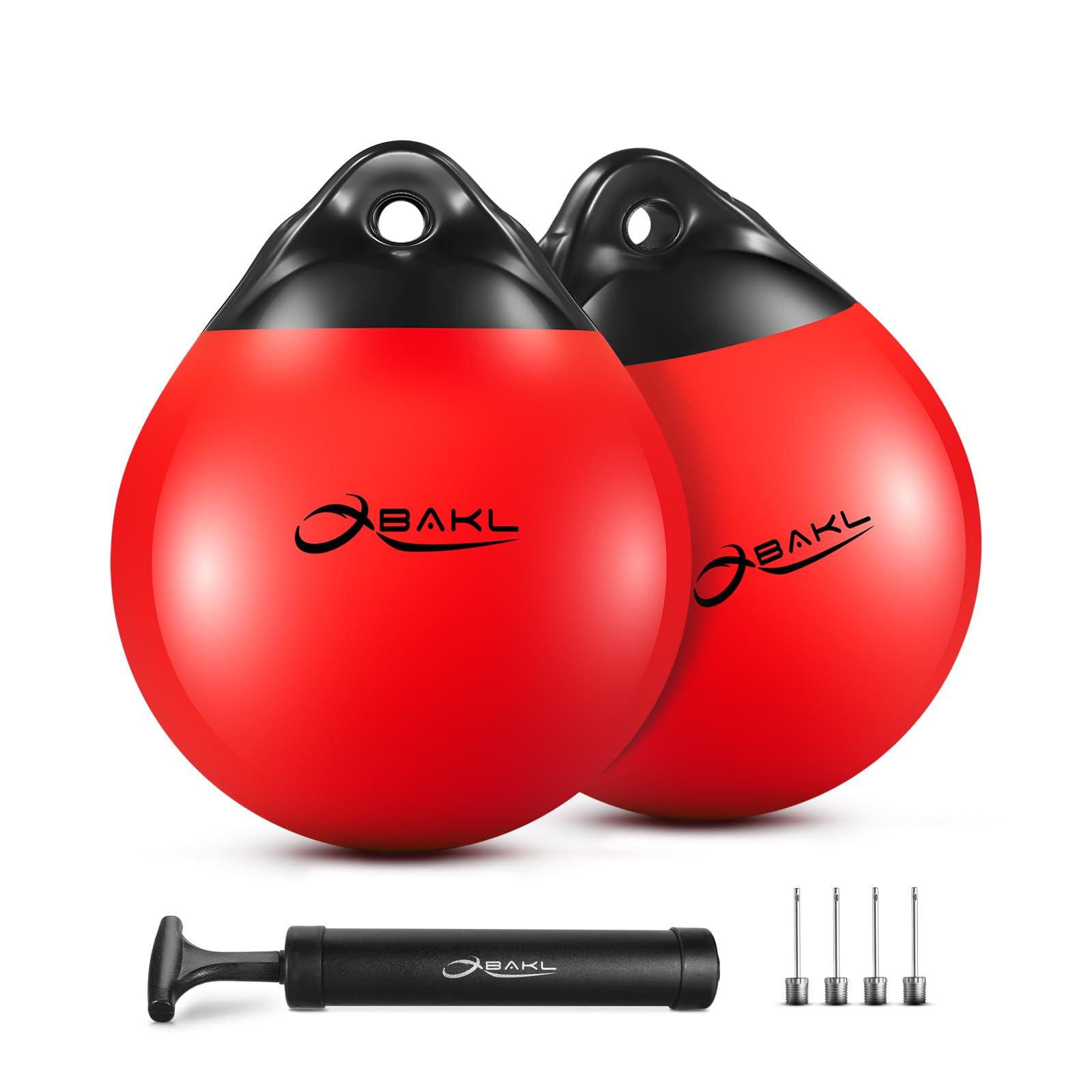 OBAKL Pair of Vinyl Boat Buoy Balls, 11.4 x 13.8 Inches Round Boat fenders Ball for Boat Mooring Buoys, Anchor Float Buoy and Mooring Fender