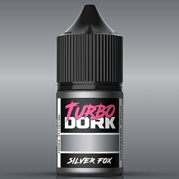 Turbo Dork Silver Fox Metallic Acrylic Paint 22ml Bottle - Water-based Non-Toxic Metallic Finish Paint