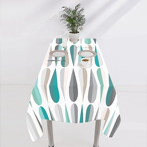 Miniatura 1131 de Mantel floral hippie, diseño retro de los años 70, naranja, rosa, azul, floral, bohemio, estampado estético de margaritas, para fiesta, picnic