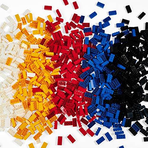 Simba 104114201 - Blox 500 Bausteine für Kinder ab 3 Jahren, 8er Steinebox, ohne Grundplatte, vollkompatibel, farblich gemischt, schwarz, rot, weiß, gelb, blau – Bild 5