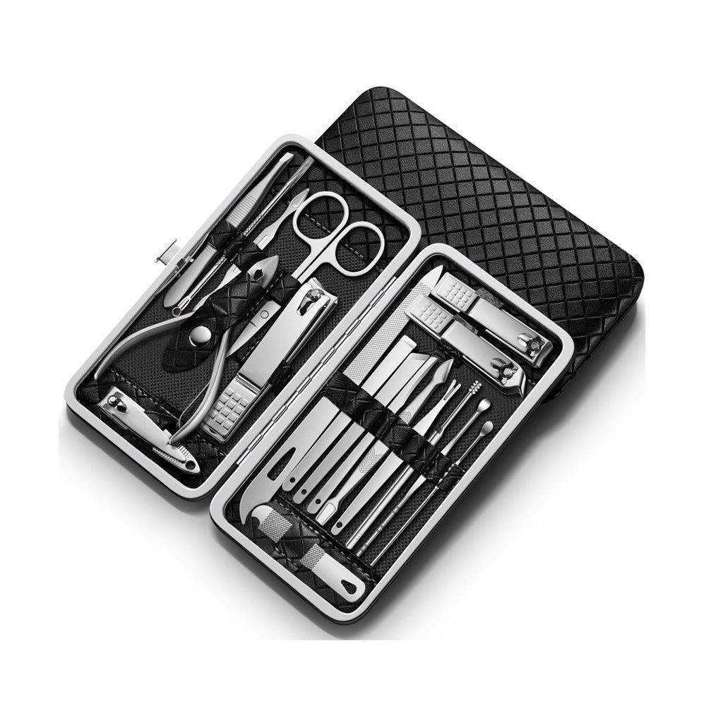 Professionelles Nagelknipser-Set aus Edelstahl für Damen und Herren, Pediküre-Set mit Nagelschere und Pflegewerkzeugen, 16-teilig