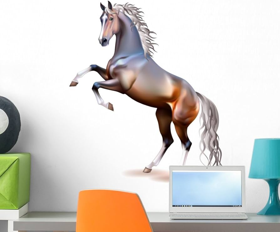 Amazon.com: Wallmonkeys WM275011 Vector Photo-Realistic Bay Horse