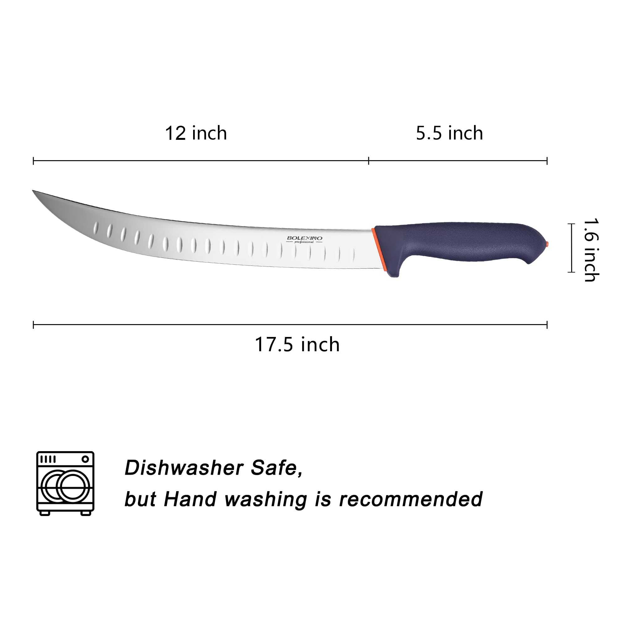 Brisket Slicing Knife, 12" Carving Knife W/Granton Edge for Meat — Amazon image 7
