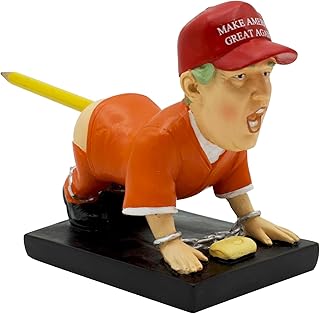 Political Satire Donald Trump Pen Holder - Donald Trump Merchandise. Funny Gifts for Men, White Elephant Gifts for Adults. Unique Gifts, Gag Gifts for Men, Mens Gifts.
