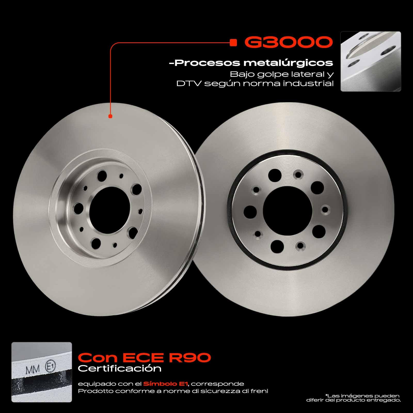 Frankberg 2 discos de freno + 4 pastillas de freno | JZW615301D, 1J0615301C; Compatible con: Polo 9A 9N, Habitación 5J7, Fabia I Prácticas 6Y5