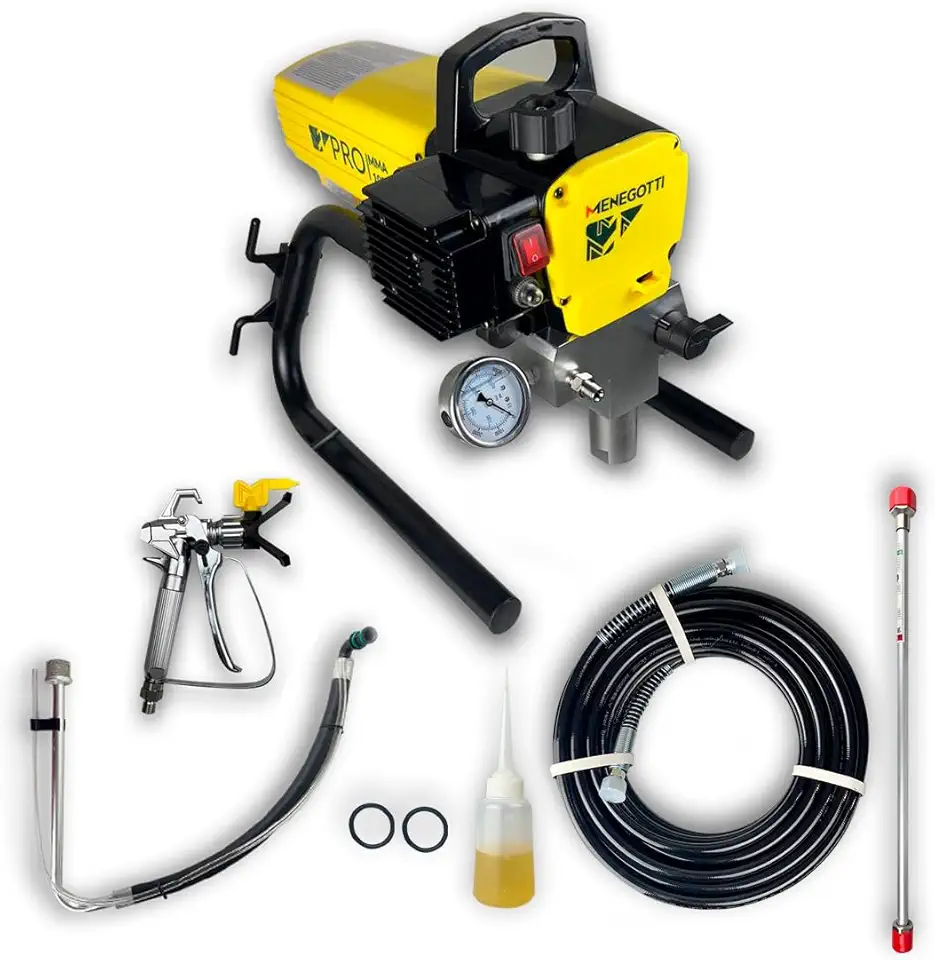 Máquina de Pintura Menegotti Airless MMAPRO1000 Compressor Pulverizador Pinturas Industriais Paredes Tetos Profissional - (220, Volts)