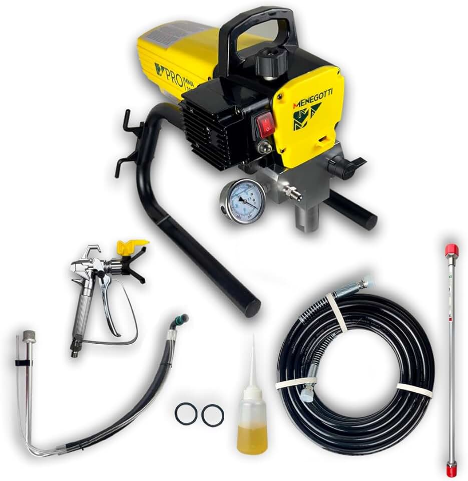 Máquina de Pintura Menegotti Airless MMAPRO1000 Compressor Pulverizador Pinturas Industriais Paredes Tetos Profissional - (220, Volts)