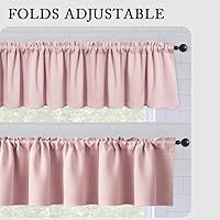 Vista 7 de MIULEE Cenefa de ventana opaca de primavera para dormitorio, cocina, baño, sala de estar, oscurecimiento de bolsillo para barra, cenefa de cortina