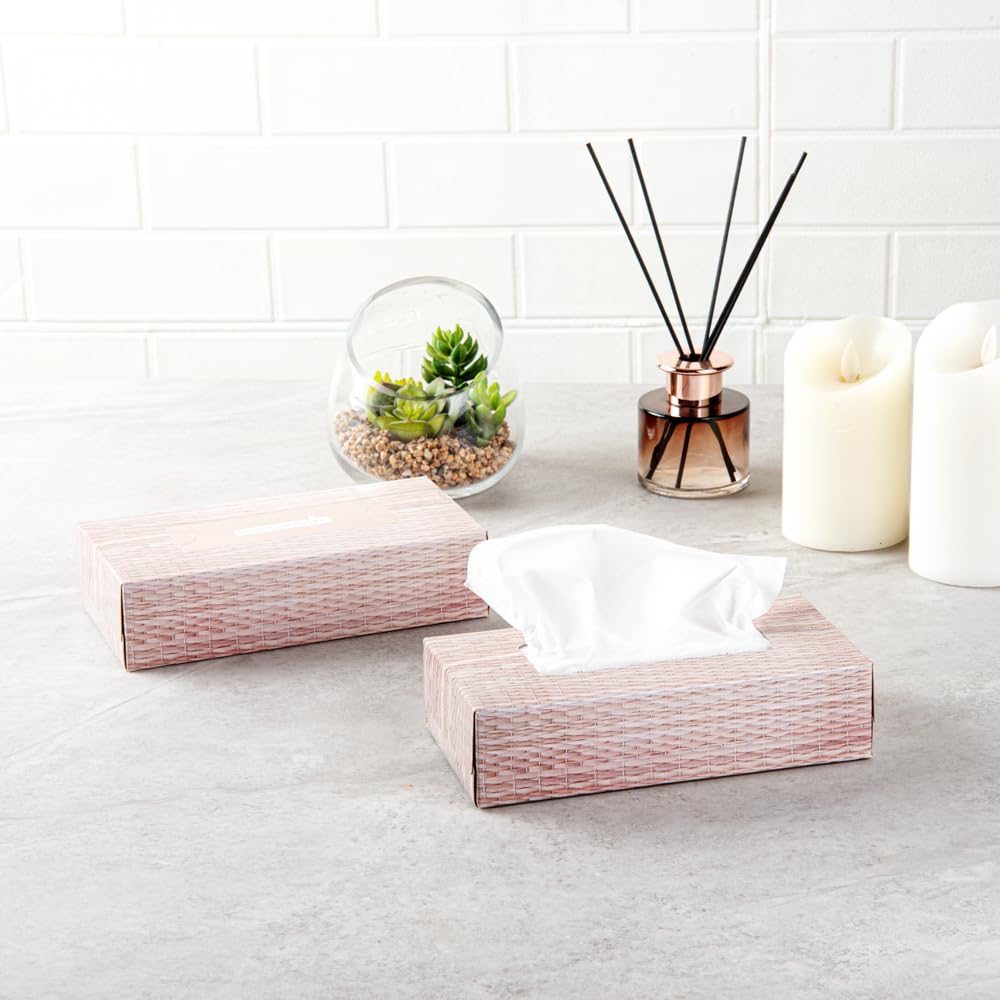 Restaurantware-Clean Tek Professional 8 x 4 x 2 Inch Facial Tissue Boxes, 30 Durable Tissue Boxes - 2-Ply Construction, 100 Sheets, Paper Facial Tissues, Perforated Top, Ideal For Cafes, Restaurants