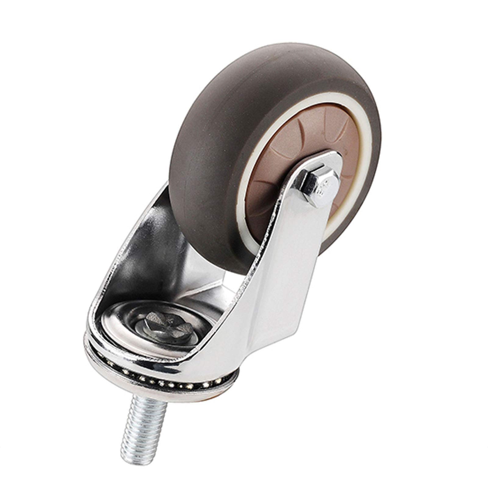 Räder in Industriequalität Schwerlasträder, 4 Stück Schwerlast-Lenkrollen, 360-Grad-Lenkrolle mit Gewindeschaft, M10 x 25 mm, Gummi-Lenkrolle for Einkaufen, Einkaufswagen, Tragkraft 75 kg, 2 Zoll