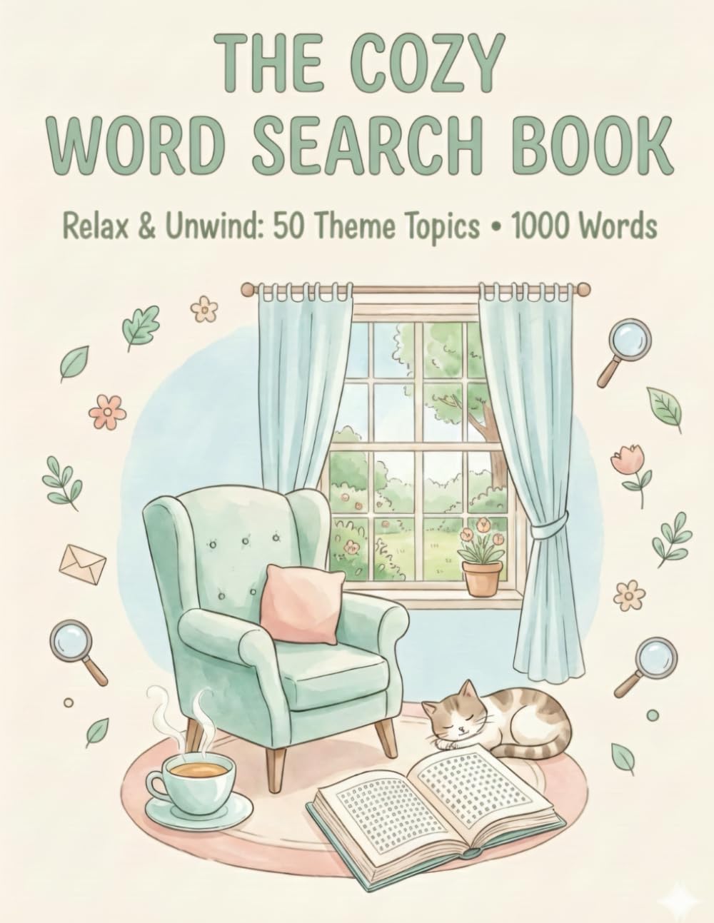 The Slow Living Cozy Word Search: 50 Large Print Puzzles for a Calm Mind: A 1,000-Word Journey of Cottagecore Aesthetic, Mindfulness, and Stress Relief for Adults and Seniors