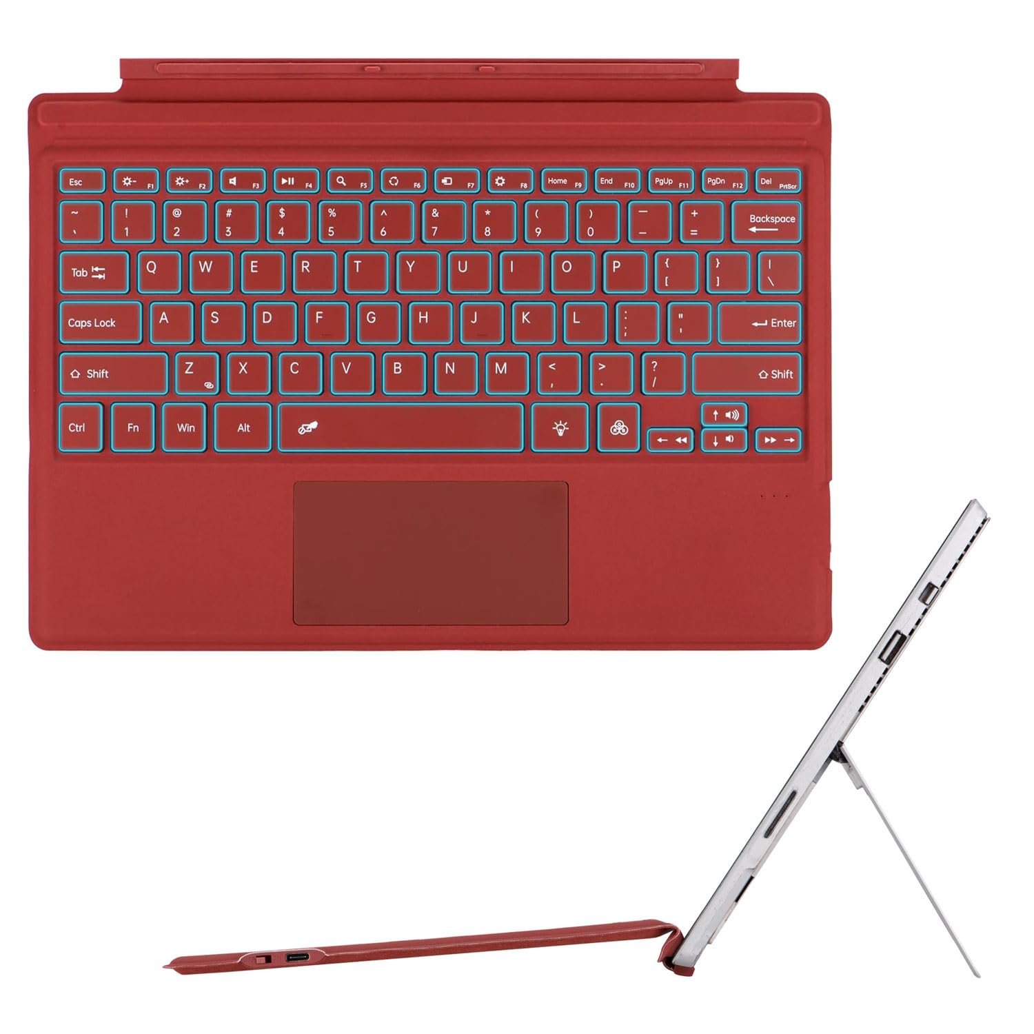 Type Cover Toetsenbord Voor Surface Pro 9/8/X/10 – 13 Inch – Met Backlight, Touchpad En Bluetooth – Ultradun En Afneembaar