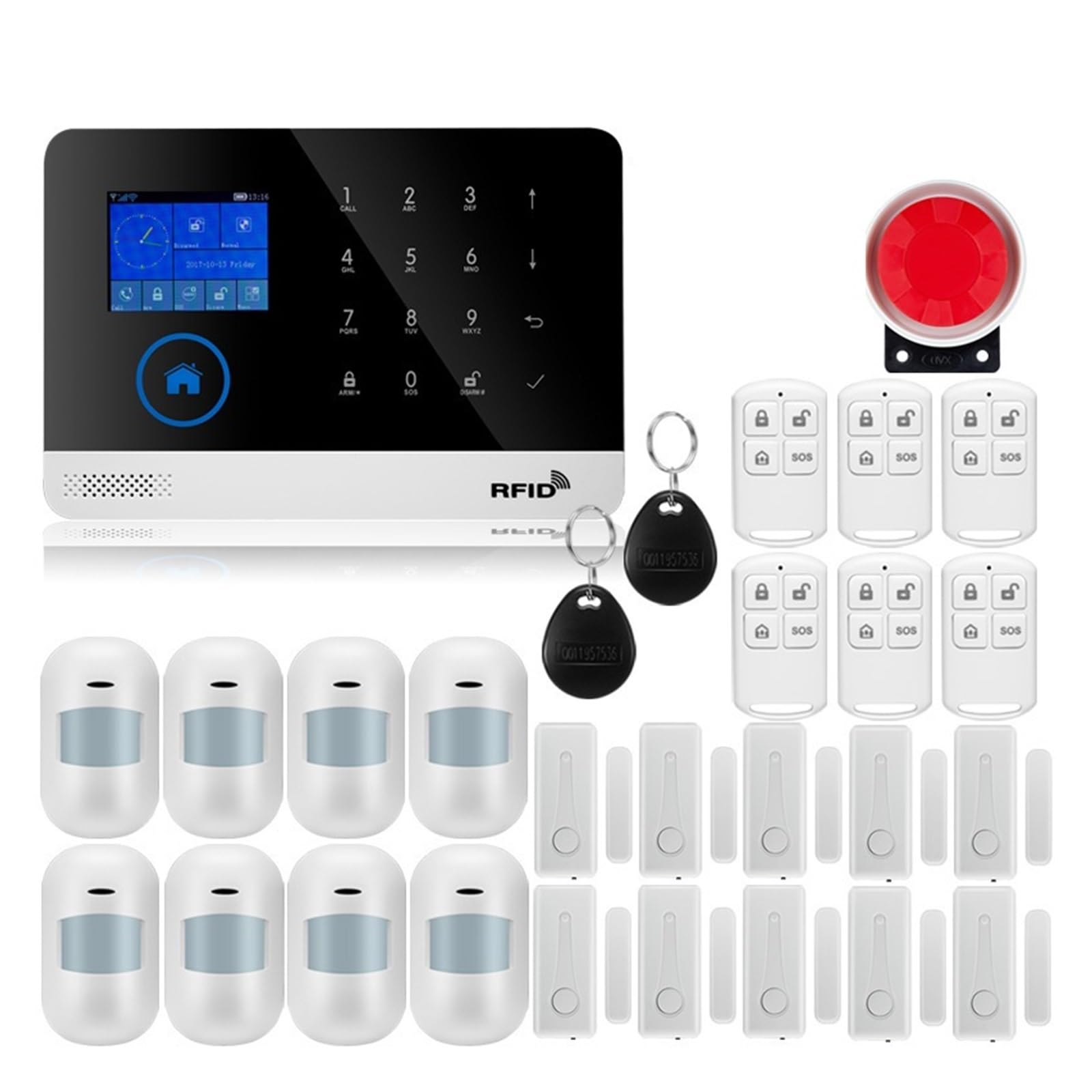 De Alarma For Seguridad Antirrobo En El Hogar Tuya Smart House App Control 433MHz GSM Inalámbrico Con Cámara Sensor Movimiento Para casa y garaje(W2B Bundle 1)