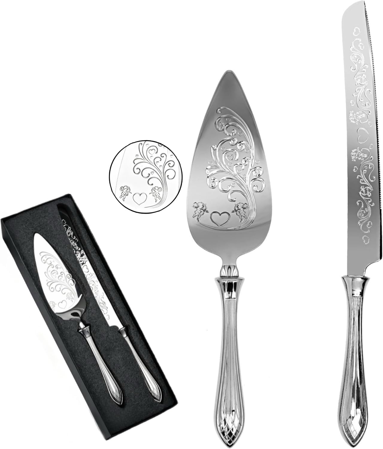 Wedding Cake Cutting Set - Elegant Knife & Server -1