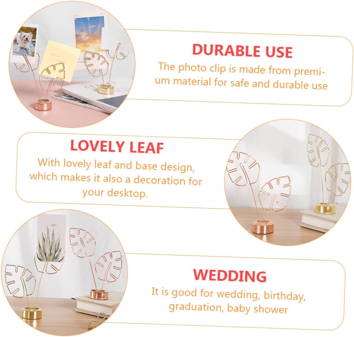 2pcs Photo Clip Stands Business Card Holders Memo Clip Desk Decor Stationery for Home