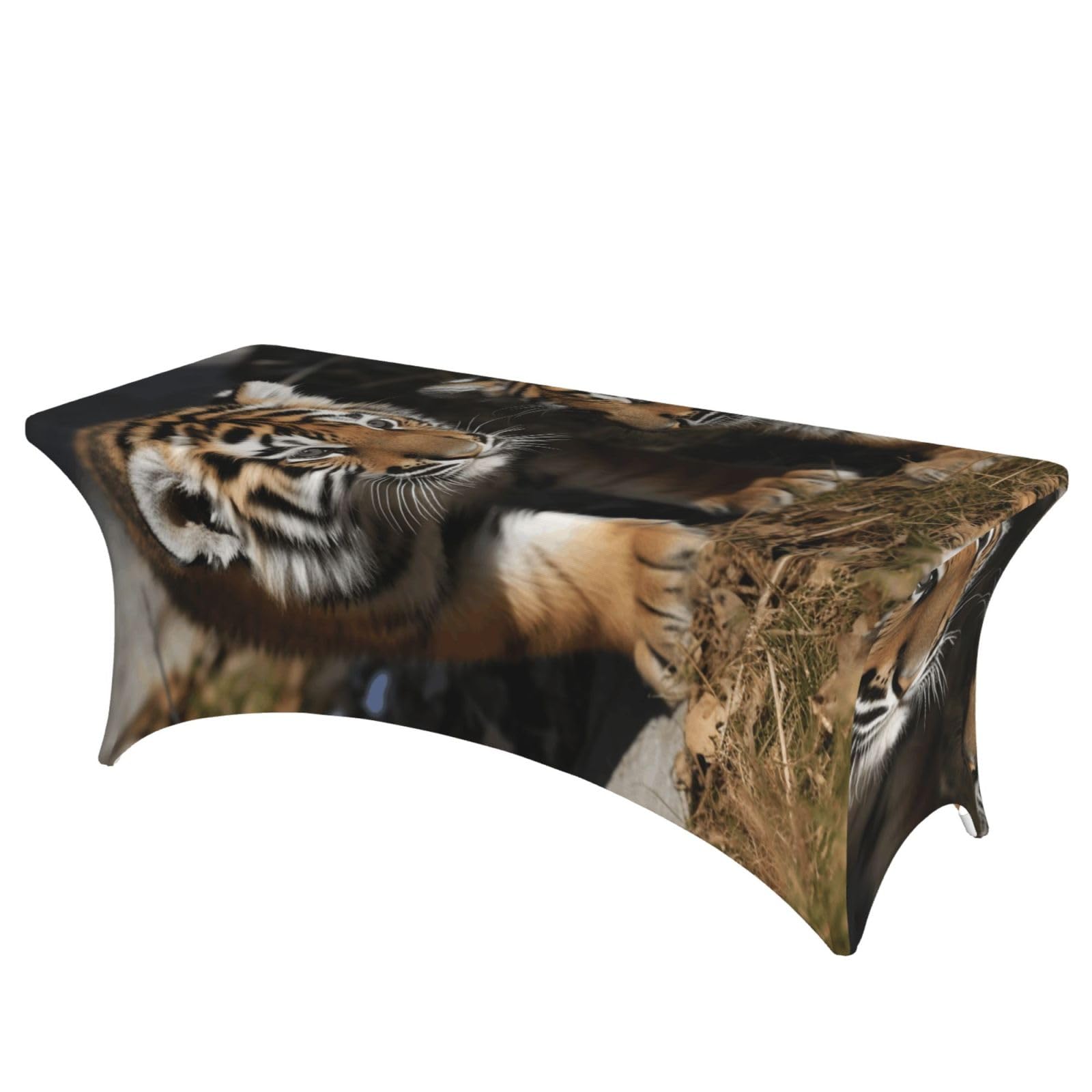 Nappe extensible en élasthanne infroissable 1,8m imprimé tigre