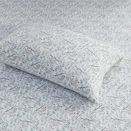 Image of Intelligent Design Cozy Soft 100% Cotton Flannel Print Animals Stars Cute Warm, Ultra Soft Cold Weather Sheet Set Bedding, Twin, Grey Sloths 3 Piece