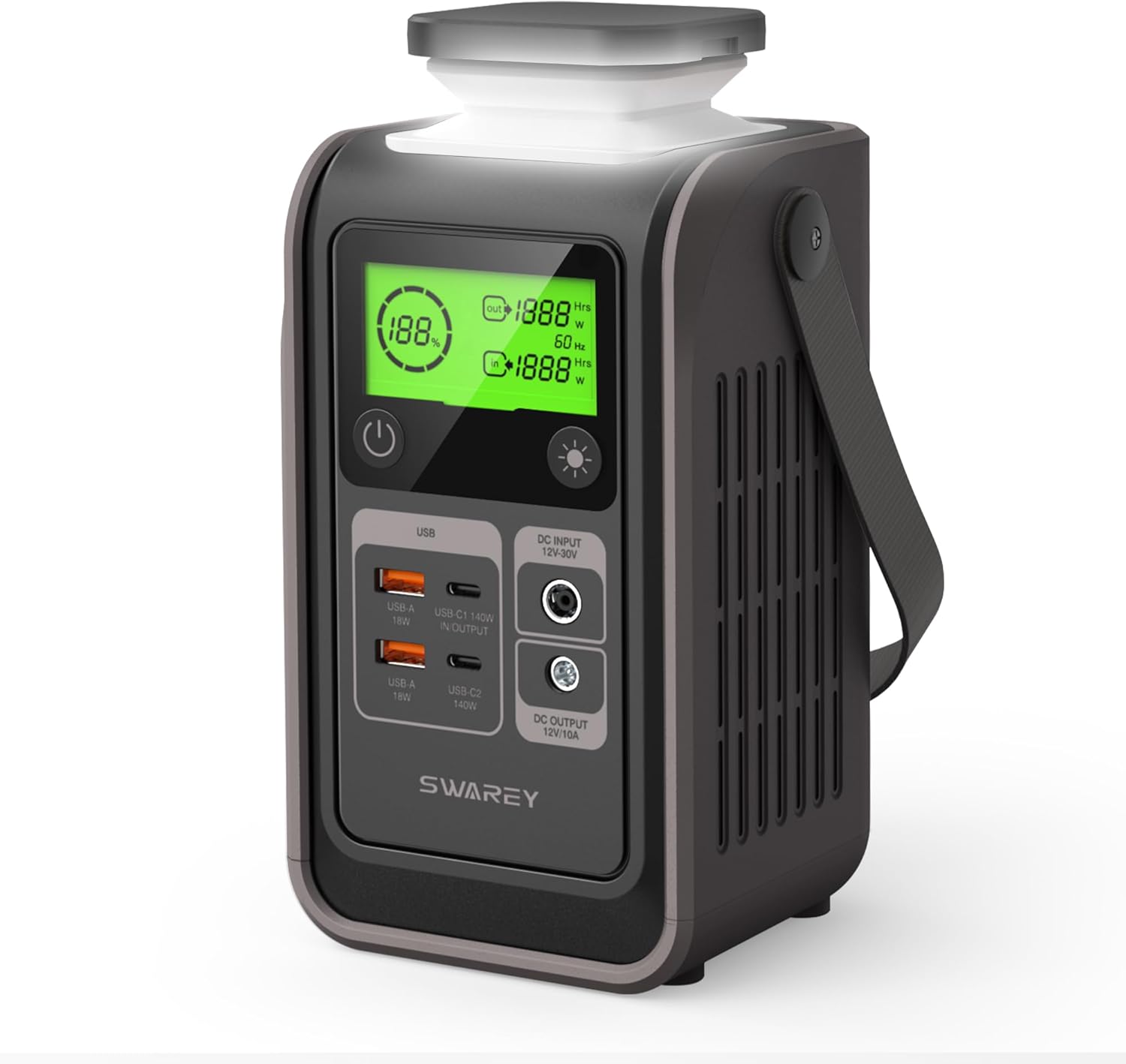 Estación de energía portátil con diseño compacto y asa plegable