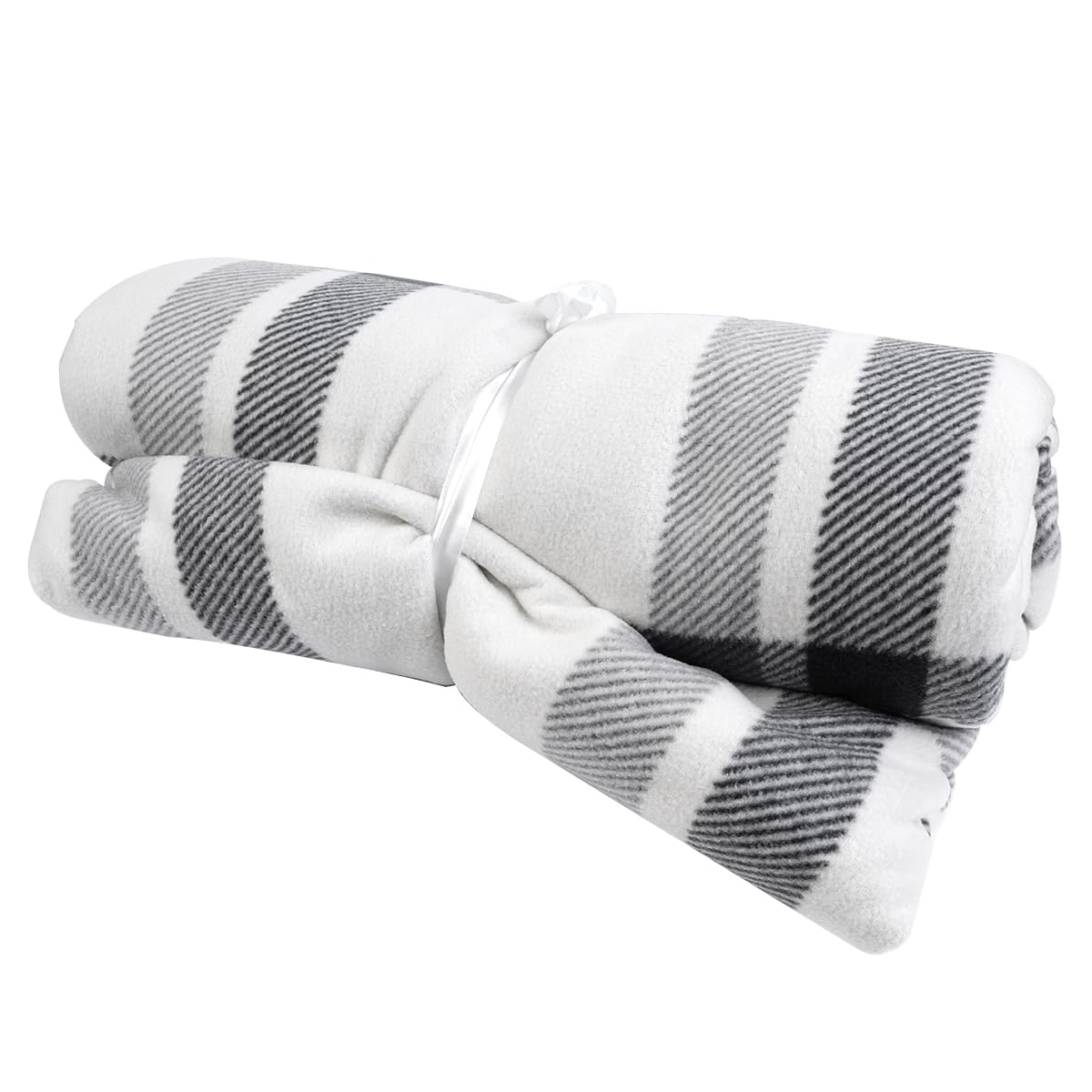 Poncho de franela con botones para mujer, manta acogedora a cuadros hasta la rodilla, manta portátil estilo bufanda de felpa para cama, sofá, oficina y viajes