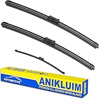 Vista 25 de ANIKLUIM® Juego de limpiaparabrisas de 20 pulgadas + 20 pulgadas con limpiaparabrisas trasero de 12 pulgadas, repuesto automotriz (paquete de 3)