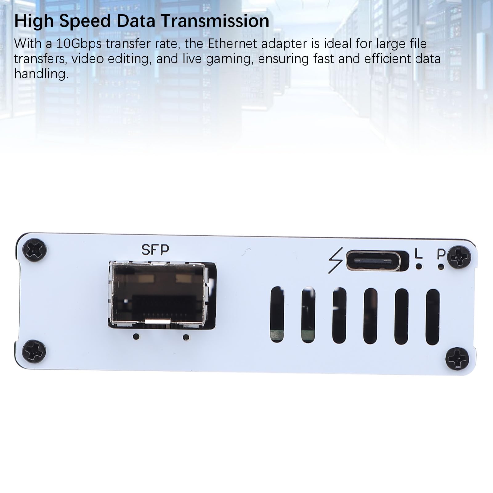 Thunderbolt 3 10G Ethernet Adapter, SFP Port, 10 Gbps, Compatible with Thunderbolt 3/4, Type C 10G Ethernet Adapter for High Speed Network Connections, for OS X, Win, Ubuntu