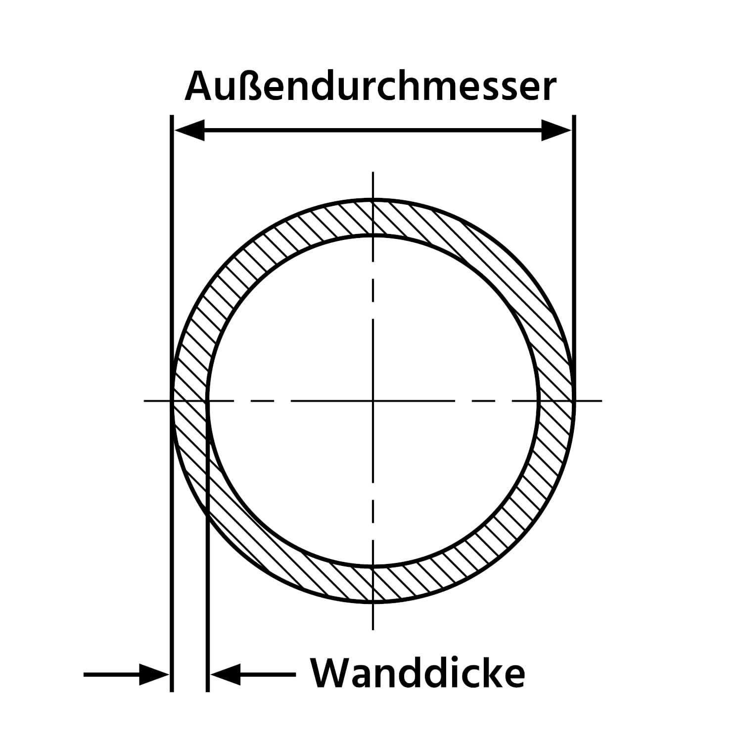 Tube rond en aluminium | AlMgSi0,5 | EN AW-6060 | brut/non-fini | Ø 20 x 5 mm | Longueur : 2 000 ± 5 mm