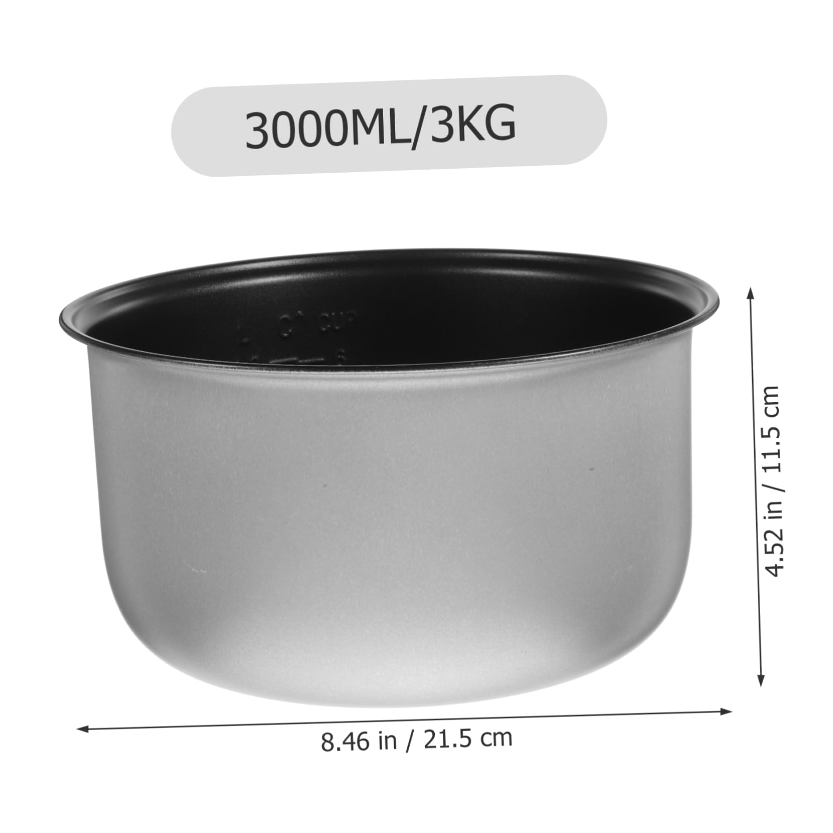 Cuociriso Ricambio Pentola Interna Antiaderente da 3 Litri, Accessori per Cuociriso Elettrico, per Uso Domestico e Pentola a Pressione Stili multipli