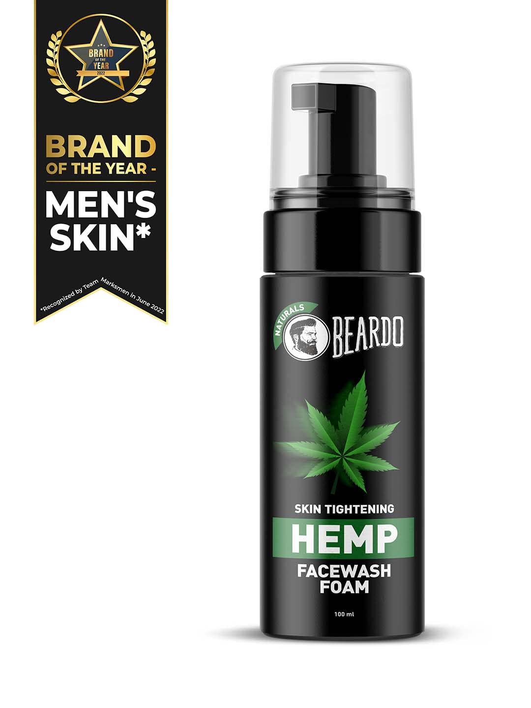 Beardo Naturals Hemp Foaming Facewash for Men | Calming face wash with Hemp Seed Oil | Gentle cleansing for youthful glow l 100ml
