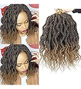 10inch Wavy Senegalese Twist Crochet Hair Braids Wavy Ends Synthetic Hair Extension Curly Crochet...